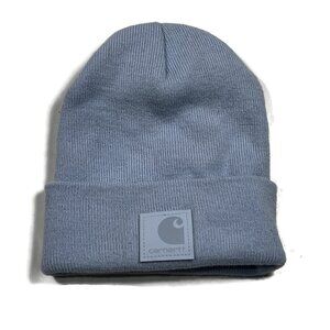 Carhartt 101070 Black Label Watch Beanie Hat Blue Acrylic Cuffed Logo Ribbed USA